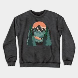 Mountains & Pines Retro Nature Crewneck Sweatshirt